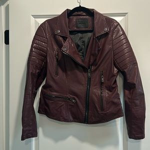 Purple Vegan Leather Biker Jacket
